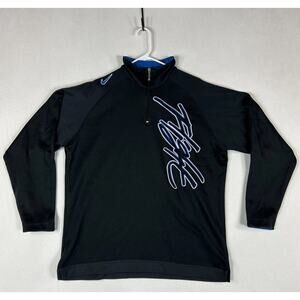 Nike Shirt Mens XL Black Flight Logo Dri-FIT Performance Quarter Zip Pullover